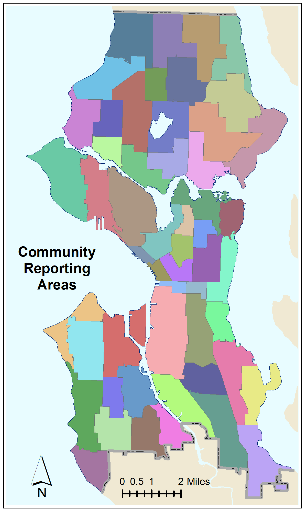 Census Community Reporting Areas Small Reference Map